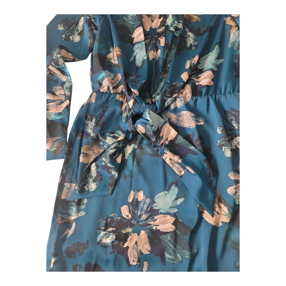 Calvin Klein Front-Knot Detail Long Sleeve Wrap Dress - Picture 8 of 13